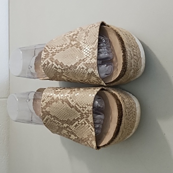 Dolce Vita Tan Espadrille Slide Platform Shoes - Picture 2 of 12